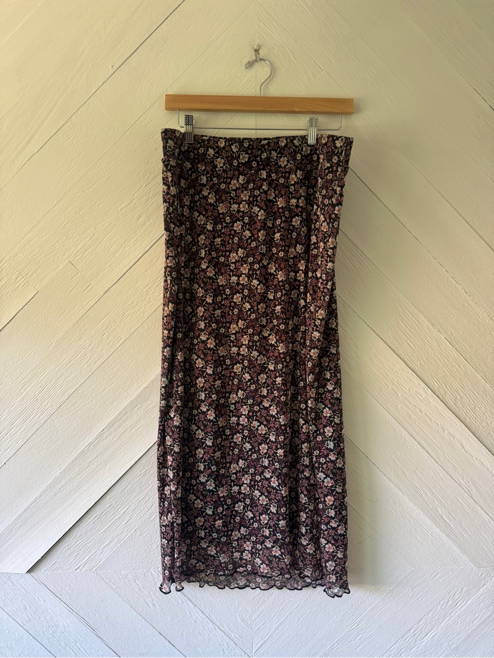 torrid Floral Maxi Skirt in Burgundy and Pink